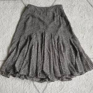 Charter Club Brown Cream Printed Pleated Midi 100% Silk Skirt Lined Flowy Sz 6 thumbnail 1