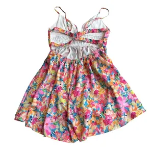 White Fox Women’s Size M Plunge Neck Playsuit Romper Floral Tropical Resort‎ thumbnail 8