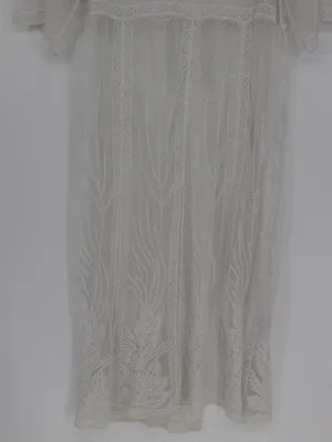Cupshe Ivory Floral Lace Boho Kimono Maxi Swim Cover Up Long Sheer Mesh Medium thumbnail 14