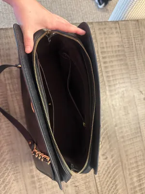 Coach Parker shoulder bag in black leather with gold-tone chain straps thumbnail 3
