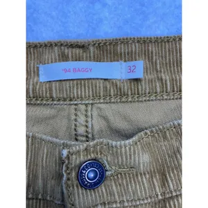 Levi's‎ '94 Baggy Corduroy Pants Womens 32 Tan High Rise Wide Leg A3510-0027 thumbnail 2