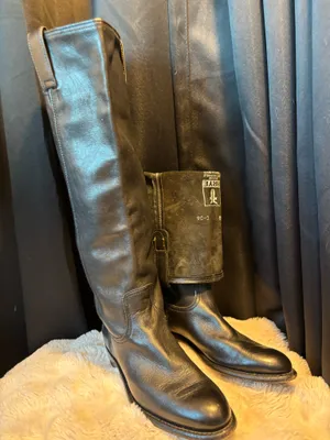 Frye Riding Boots Leather Black Melissa Pull-On thumbnail 1