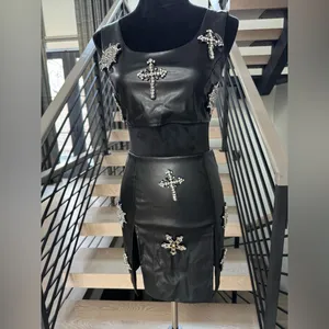 Black Embellished 2 piece set skirt size XS thumbnail 5