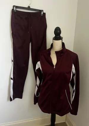 Womens Maroon Tracksuit Set Small Jacket Pants Athleisure A&M Collegiate Lounge thumbnail 1