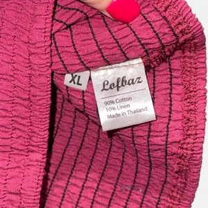 Source Unknown Magenta Cotton Linen Pants with Wide Stretch Waistband, XL thumbnail 2