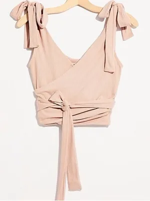 NWT Free People Women’s Liz Wrap Tank Top Pink Mauve Size S thumbnail 1