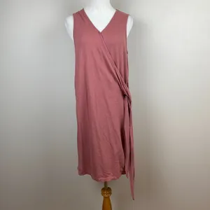 Roxy Wrap Dress‎ 8 Pink Mauve Mini Sleeveless V-Neck Tie Rhythm Luck Lightweight thumbnail 2