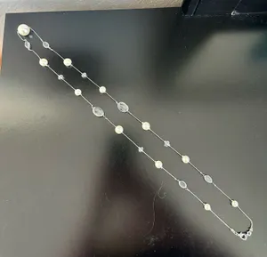 Silver, Crystal, and Pearl Necklace Silver thumbnail 1