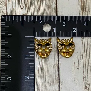 Vintage Jaguar Head Clip On Earrings thumbnail 5