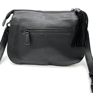 La Diva Crossbody Bag Black Suede Leather Tassel Minimalist Indie Urban‎ Edgy thumbnail 15