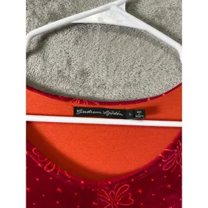 Gudrun Sjödén Velvet Dress‎ Red Butterfly Organic Cotton Blend Long Sleeve Large thumbnail 2