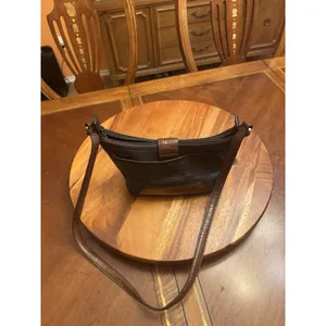 Brighton Black Pebbled Leather Hobo Silver Heart Detail Small Handbag Purse thumbnail 2