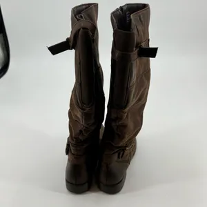 Bare Traps Women's Stiller Riding Boots dark Brown Knee High Buckle Zip size 8 thumbnail 9