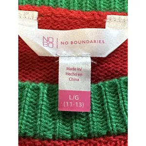 No Boundaries Too Cute To Be Naughty Reindeer Christmas Sweater Size L thumbnail 6