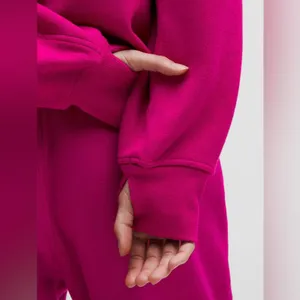 Lululemon NWT Scuba Oversized Funnel Neck Half Zip Ripened Raspberry Gold M L thumbnail 6