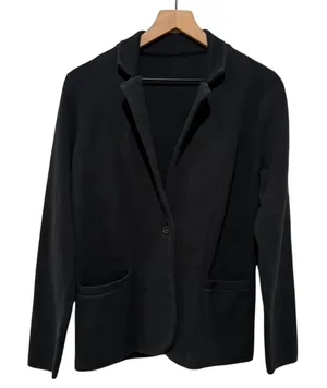 J. Crew Schoolboy Sweater Blazer Women Sz M Black 100% Cotton Preppy Academia thumbnail 1
