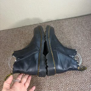 Dr. Martens Air Wair Boots Sz 6l Black Leather W/ Faux Leopard Fur Lining Grunge thumbnail 5