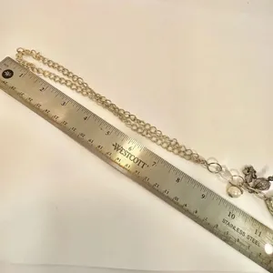 Fleur de lis teardrop pendant charm necklace thumbnail 6