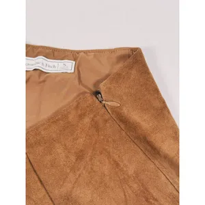 Abercrombie & Fitch Faux Suede Mini Skirt Size S Brown Preppy Fall Quiet Luxury thumbnail 8
