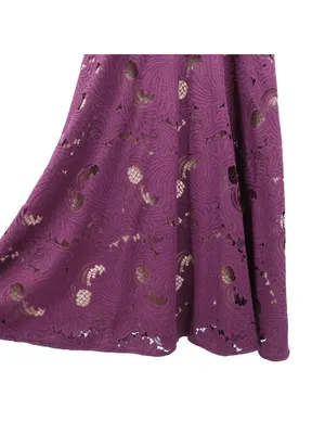 Anthropologie Moulinette Soeurs Scalloped Lace Eyelet Midi Dress Purple 0 thumbnail 6