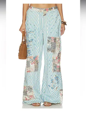 Free People Runyon Canyon Patch Wide Leg Jeans thumbnail 2