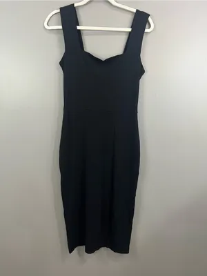 Reformation Black Ribbed Cassi Knit Dress size Large thumbnail 3