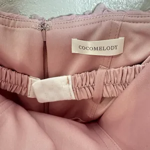 NEW Cocomelody Formal Gown Womens 2? Pale Pink Rosette Strapless Maxi Train Prom thumbnail 8