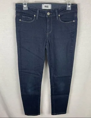 Paige Skyline Skinny Dark Wash Twilight Jeans thumbnail 1