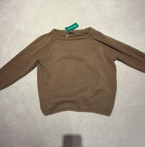 SheIn EZwear Solid Raglan Sleeve Sweater Khaki thumbnail 2