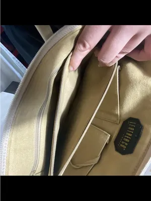 Liz Claiborne Classic Cream Leather Satchel Handbag thumbnail 11