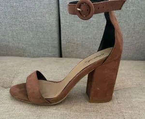 Brown Suede Block Heels thumbnail 3