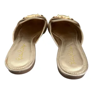 Lilly Pulitzer Andi Metallic Gold Loafer Mules - Size 7M thumbnail 3