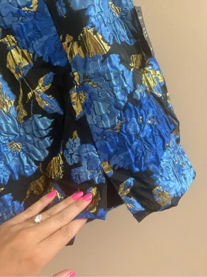 Lulus Extraordinary Impression Black Floral Jacquard Halter Mini Dress Large NWT thumbnail 12