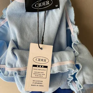 Cider top women's size‎ M off shoulder milkmaid cottage core blue NWT thumbnail 8