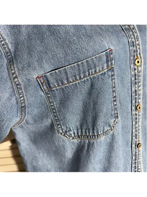 Vintage 90s Bill Blass women's denim shirt blue cotton Western grunge cottage M thumbnail 7