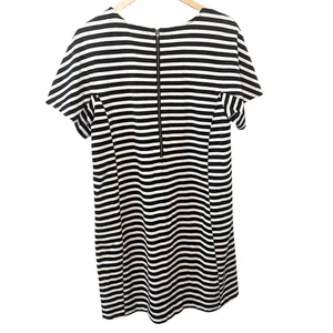 J. Crew Women’s Black and White Striped Short Sleeve Cotton T-Shirt Dress Large‎ thumbnail 2