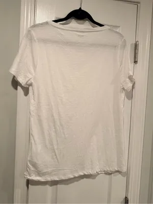 NWOT Madewell Size M White V Neck Short Sleeve Lightweight Slub Cotton Top thumbnail 8