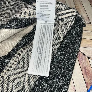 Hollister Long Sleeve Sweater Dress S Black White Fair Isle Boho Cabincore Fall thumbnail 6