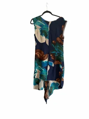Anthropologie Coquille Size 2 drape wrapped waist floral waterfall front silk li thumbnail 3