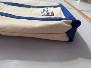 Newport Rhode Island Canvas Tote Bag with Navy Trim Preppy Coastal Vibes thumbnail 8