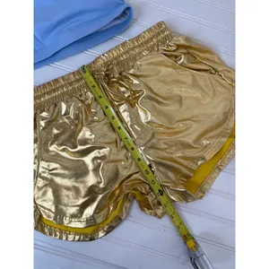 NWOT Amazon Blue Y Back Sports Bra & Gold Metallic Rave Bottoms BUNDLE Size L thumbnail 5