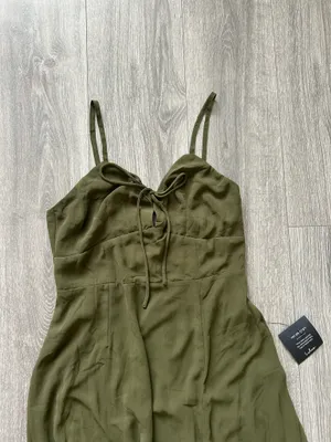 Lulus New Marveled Beauty Olive Green Sleeveless Tie-Front Maxi Dress Medium MSRP $89 thumbnail 7
