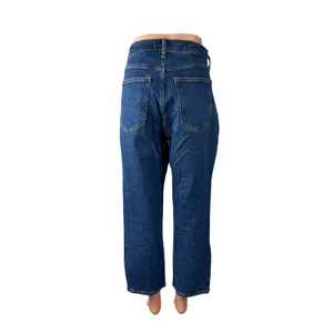 Abercrombie & Fitch The Ankle Straight Ultra High Rise Blue Denim Jeans Size 12 thumbnail 4