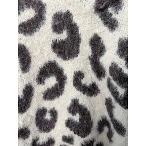 POL Cream Fuzzy Animal Print V Neck Sweater Size Medium thumbnail 5