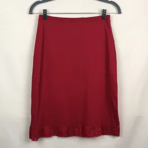 Express Red Lace Trimmed Skirt thumbnail 1