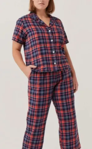 Pact Leighton Plaid Organic Cotton Flannel Pajama Set Size Small thumbnail 1