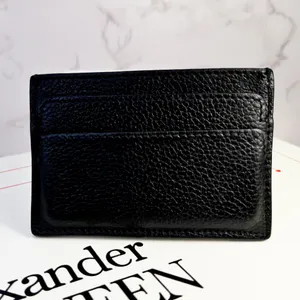 Alexander McQueen Black Leather Crystal Skull Card Holder. thumbnail 5