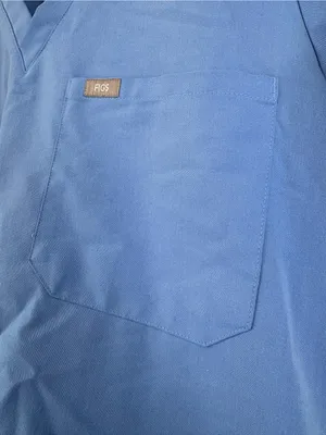 Figs Scrubs Catarina Size L One Pocket V-Neck Scrub Top Blue Style FW1000 thumbnail 3