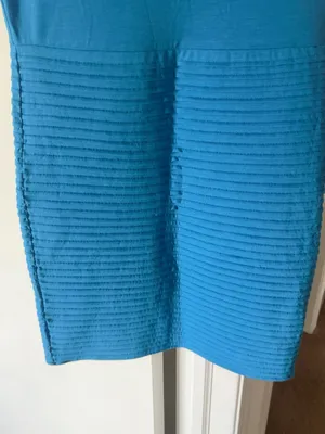 Vero Moda Blue Fitted Textured Sleeveless Mini Dress S thumbnail 4
