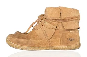 UGG Reid Moc Womens 8 Moccasin Booties‎ Chestnut Brown Suede Ankle Boots thumbnail 1